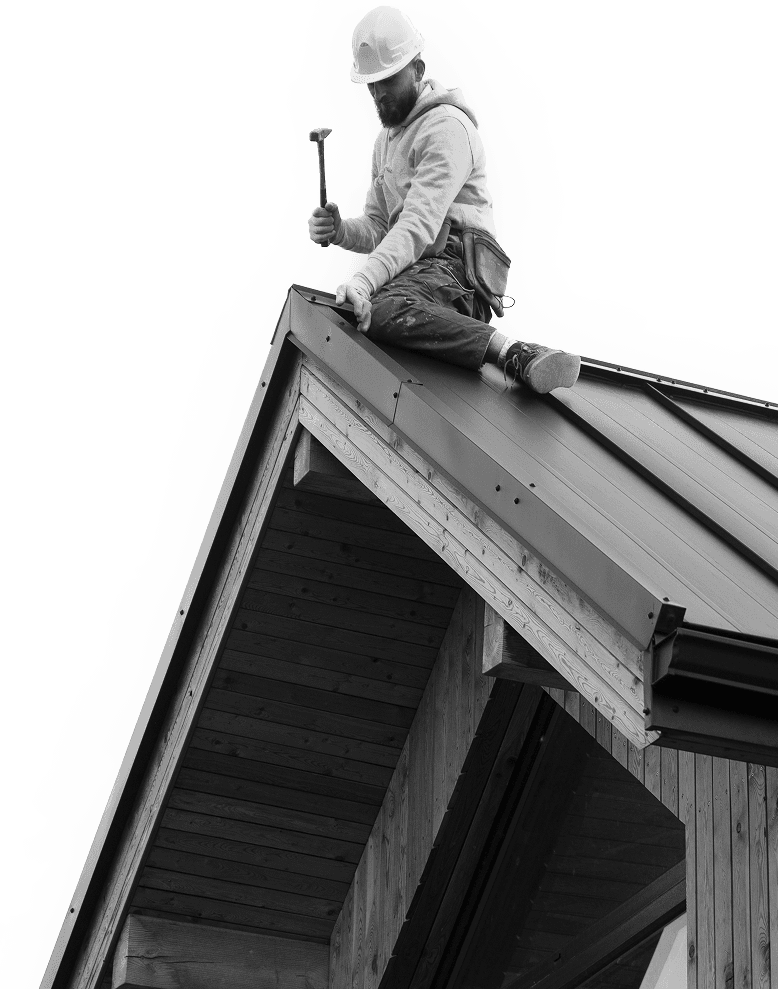 Pinnacle Roofing Services man on roof